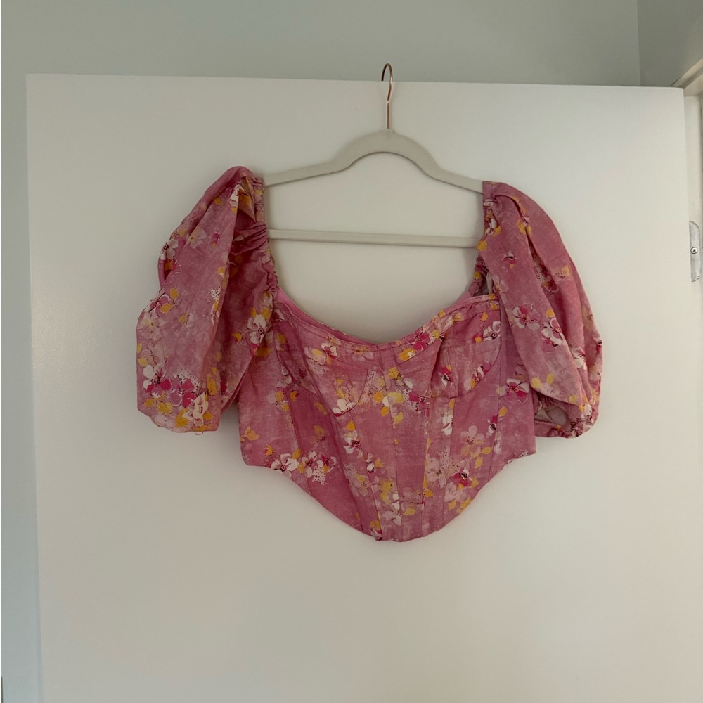 Bardot Kiah Corset Top in Pink Garden - Picture 5 of 6